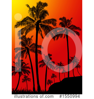 Tropical Sunset Clipart #1550994 by elaineitalia