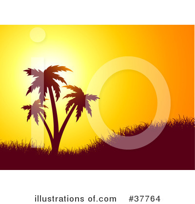 Royalty-Free (RF) Palm Trees Clipart Illustration by KJ Pargeter - Stock Sample #37764