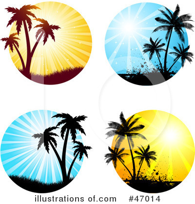Royalty-Free (RF) Palm Trees Clipart Illustration by KJ Pargeter - Stock Sample #47014