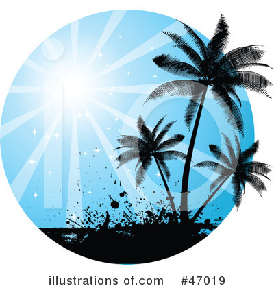 Royalty-Free (RF) Palm Trees Clipart Illustration by KJ Pargeter - Stock Sample #47019