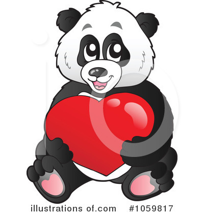 Royalty-Free (RF) Panda Clipart Illustration by visekart - Stock Sample #1059817