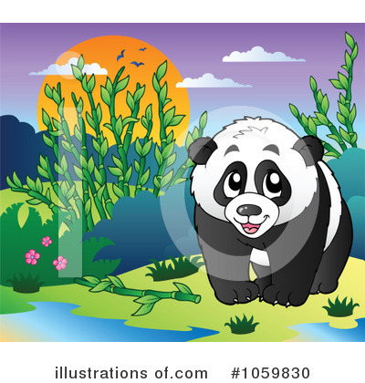 Royalty-Free (RF) Panda Clipart Illustration by visekart - Stock Sample #1059830