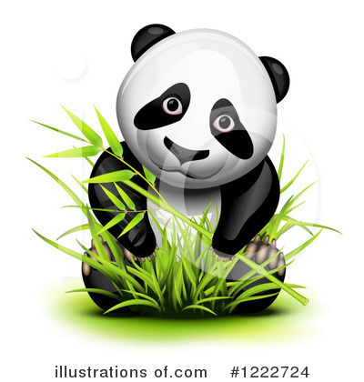 Royalty-Free (RF) Panda Clipart Illustration by Oligo - Stock Sample #1222724