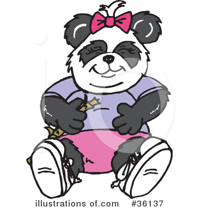 Royalty-Free (RF) Panda Clipart Illustration by Dennis Holmes Designs - Stock Sample #36137