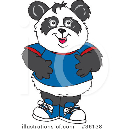 Royalty-Free (RF) Panda Clipart Illustration by Dennis Holmes Designs - Stock Sample #36138