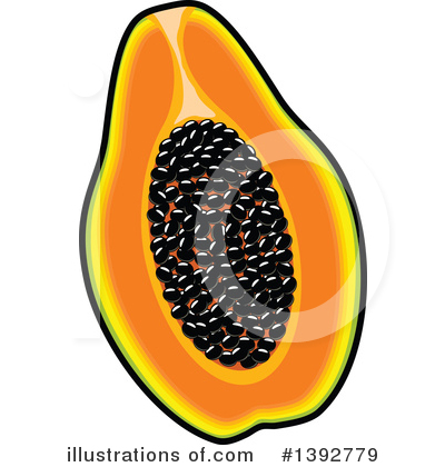 Royalty-Free (RF) Papaya Clipart Illustration by Vector Tradition SM - Stock Sample #1392779