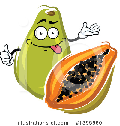 Royalty-Free (RF) Papaya Clipart Illustration by Vector Tradition SM - Stock Sample #1395660