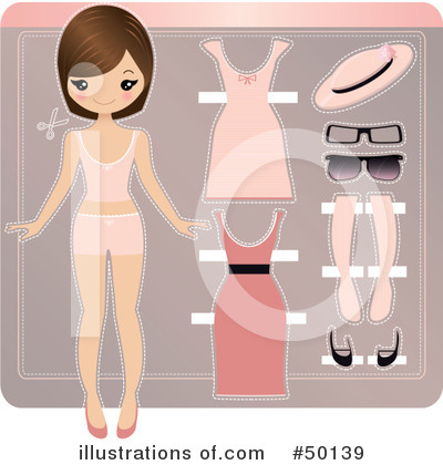 Royalty-Free (RF) Paper Doll Clipart Illustration by Melisende Vector - Stock Sample #50139