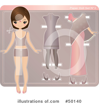 Royalty-Free (RF) Paper Doll Clipart Illustration by Melisende Vector - Stock Sample #50140