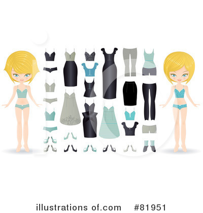 Royalty-Free (RF) Paper Doll Clipart Illustration by Melisende Vector - Stock Sample #81951