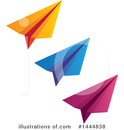 Royalty-Free (RF) Paper Plane Clipart Illustration by ColorMagic - Stock Sample #1444838