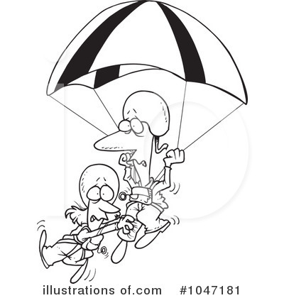 Royalty-Free (RF) Parachuting Clipart Illustration by toonaday - Stock Sample #1047181