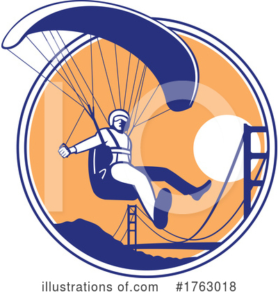 Royalty-Free (RF) Paragliding Clipart Illustration by patrimonio - Stock Sample #1763018