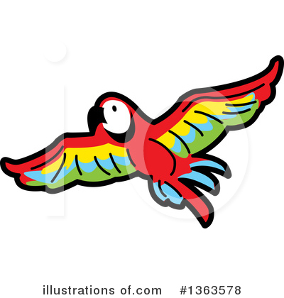 Royalty-Free (RF) Parrot Clipart Illustration by Clip Art Mascots - Stock Sample #1363578