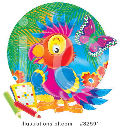 Royalty-Free (RF) Parrot Clipart Illustration by Alex Bannykh - Stock Sample #32591