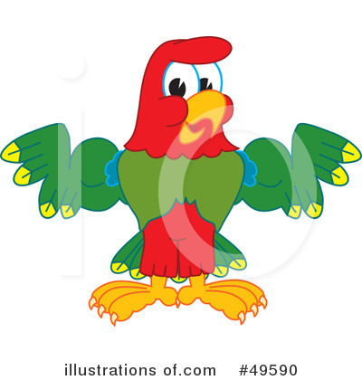 Royalty-Free (RF) Parrot Mascot Clipart Illustration by Mascot Junction - Stock Sample #49590