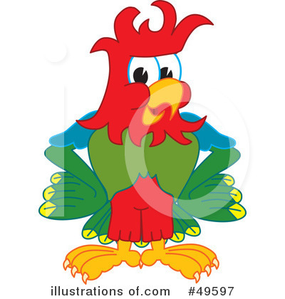 Royalty-Free (RF) Parrot Mascot Clipart Illustration by Mascot Junction - Stock Sample #49597