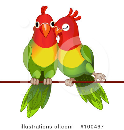 Royalty-Free (RF) Parrots Clipart Illustration by Pushkin - Stock Sample #100467