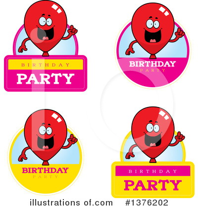 Royalty-Free (RF) Party Balloon Character Clipart Illustration by Cory Thoman - Stock Sample #1376202