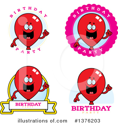Royalty-Free (RF) Party Balloon Character Clipart Illustration by Cory Thoman - Stock Sample #1376203