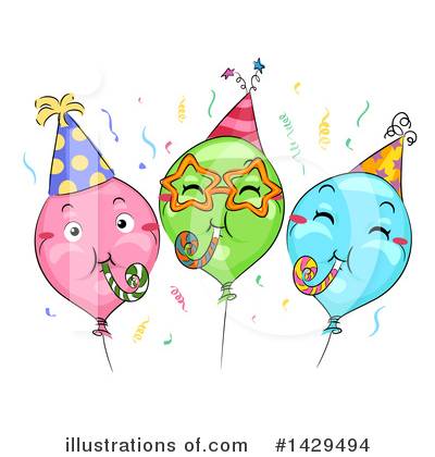 Royalty-Free (RF) Party Balloon Clipart Illustration by BNP Design Studio - Stock Sample #1429494