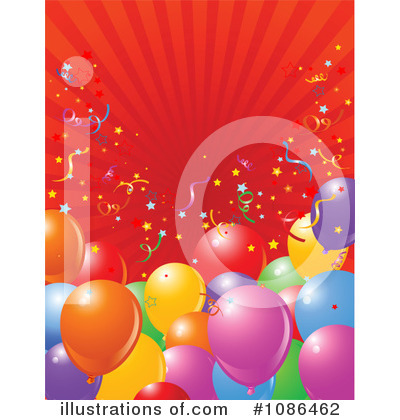 Royalty-Free (RF) Party Balloons Clipart Illustration by Pushkin - Stock Sample #1086462