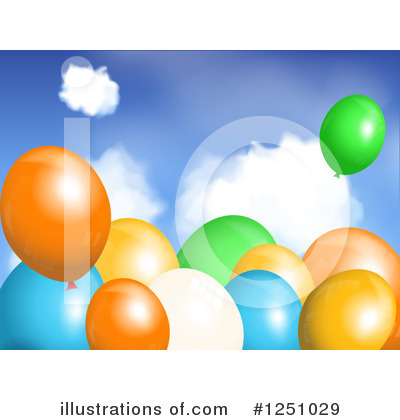 Royalty-Free (RF) Party Balloons Clipart Illustration by elaineitalia - Stock Sample #1251029