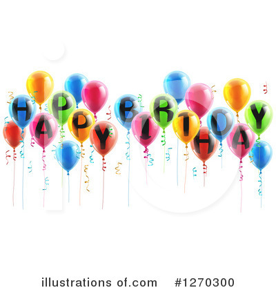 Royalty-Free (RF) Party Balloons Clipart Illustration by AtStockIllustration - Stock Sample #1270300