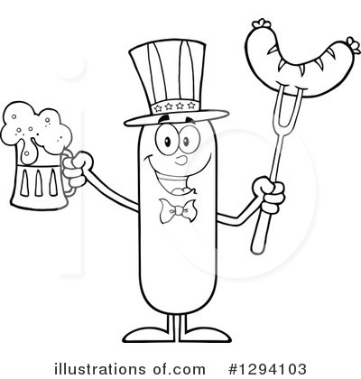 Royalty-Free (RF) Patriotic Sausage Clipart Illustration by Hit Toon - Stock Sample #1294103
