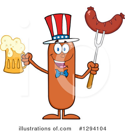 American Sausage Clipart #1294104 by Hit Toon