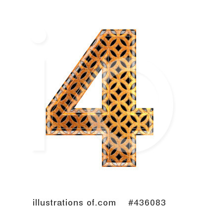 Patterned Orange Number Clipart #436083 by chrisroll