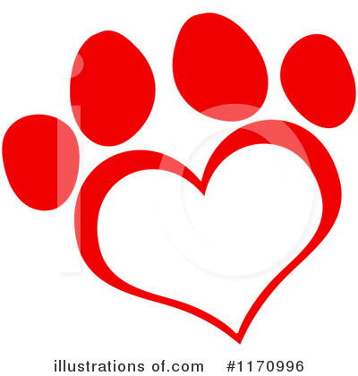 Royalty-Free (RF) Paw Print Clipart Illustration by Hit Toon - Stock Sample #1170996