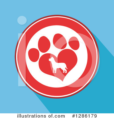 Royalty-Free (RF) Paw Print Clipart Illustration by Hit Toon - Stock Sample #1286179