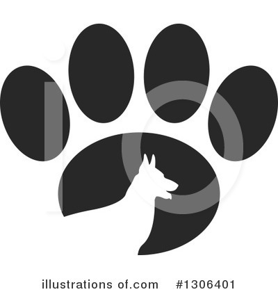 Royalty-Free (RF) Paw Print Clipart Illustration by Lal Perera - Stock Sample #1306401