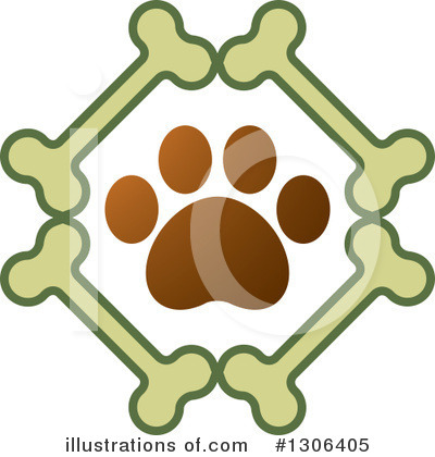 Royalty-Free (RF) Paw Print Clipart Illustration by Lal Perera - Stock Sample #1306405