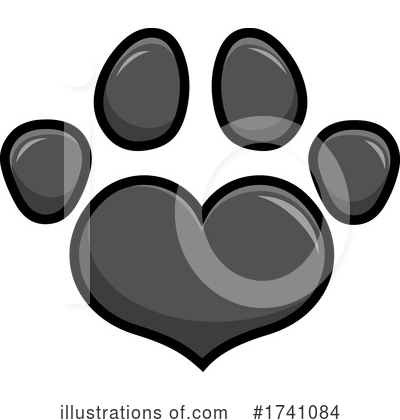 Royalty-Free (RF) Paw Print Clipart Illustration by Hit Toon - Stock Sample #1741084