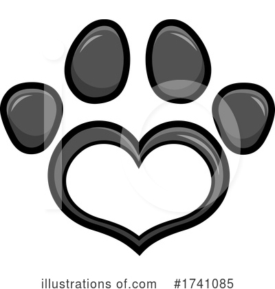 Royalty-Free (RF) Paw Print Clipart Illustration by Hit Toon - Stock Sample #1741085
