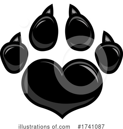 Royalty-Free (RF) Paw Print Clipart Illustration by Hit Toon - Stock Sample #1741087