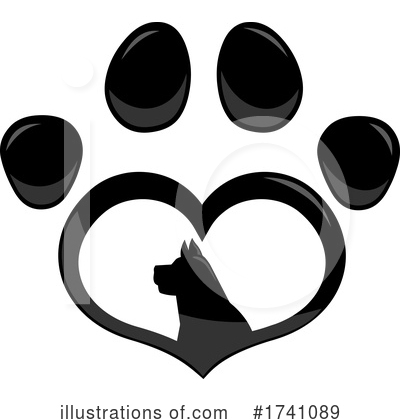 Royalty-Free (RF) Paw Print Clipart Illustration by Hit Toon - Stock Sample #1741089