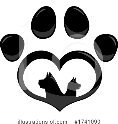 Royalty-Free (RF) Paw Print Clipart Illustration by Hit Toon - Stock Sample #1741090