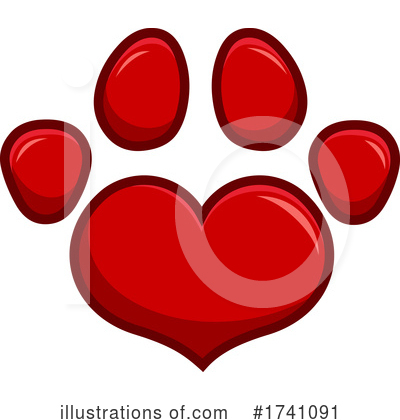 Royalty-Free (RF) Paw Print Clipart Illustration by Hit Toon - Stock Sample #1741091