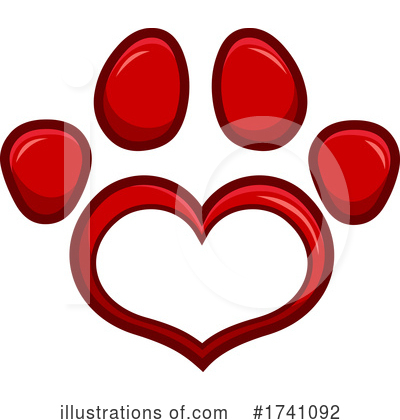 Royalty-Free (RF) Paw Print Clipart Illustration by Hit Toon - Stock Sample #1741092