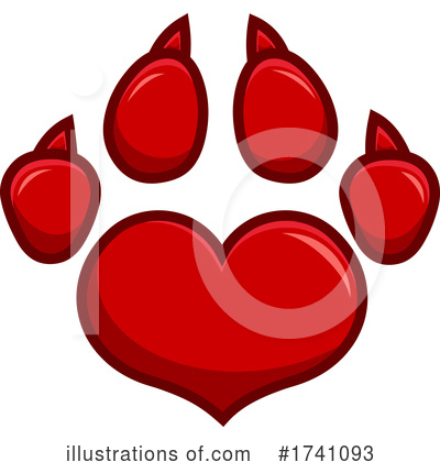 Royalty-Free (RF) Paw Print Clipart Illustration by Hit Toon - Stock Sample #1741093