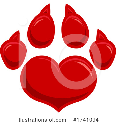 Royalty-Free (RF) Paw Print Clipart Illustration by Hit Toon - Stock Sample #1741094
