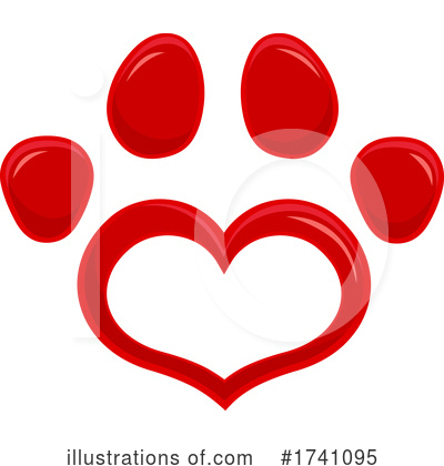 Royalty-Free (RF) Paw Print Clipart Illustration by Hit Toon - Stock Sample #1741095