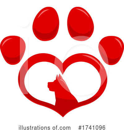 Royalty-Free (RF) Paw Print Clipart Illustration by Hit Toon - Stock Sample #1741096