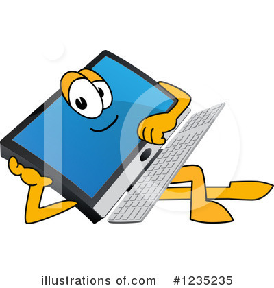 Royalty-Free (RF) Pc Computer Mascot Clipart Illustration by Mascot Junction - Stock Sample #1235235