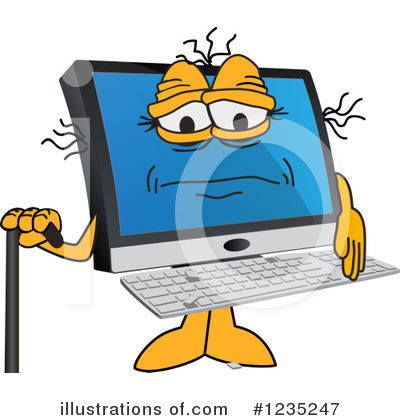 Royalty-Free (RF) Pc Computer Mascot Clipart Illustration by Mascot Junction - Stock Sample #1235247
