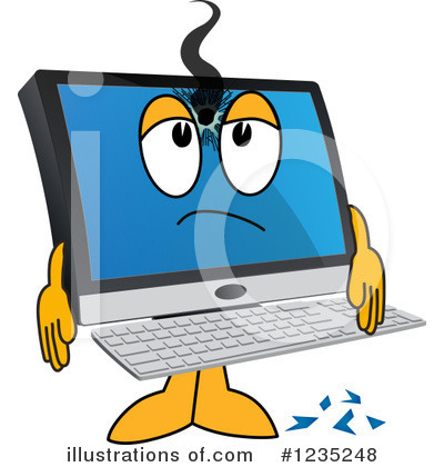 Royalty-Free (RF) Pc Computer Mascot Clipart Illustration by Mascot Junction - Stock Sample #1235248