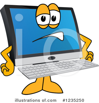 Royalty-Free (RF) Pc Computer Mascot Clipart Illustration by Mascot Junction - Stock Sample #1235250